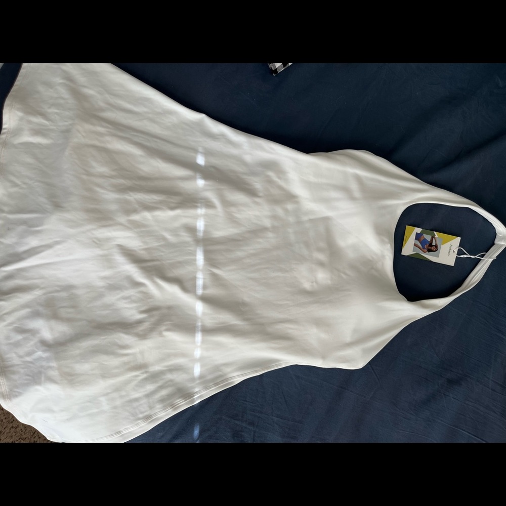 White Halter Tennis Workout Athletic Dress